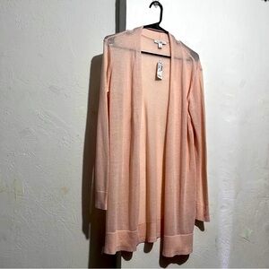 Cardigan Dressbarn Roz and ali light pink open front : D05: